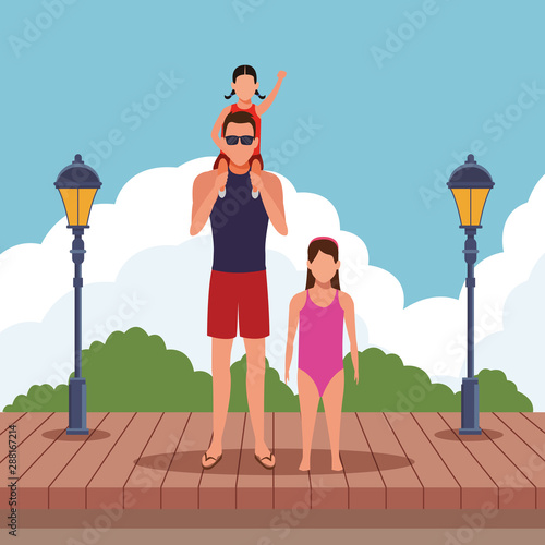 summer vacation cartoon