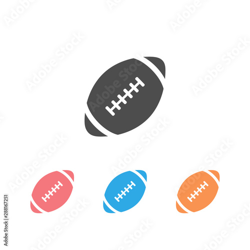 American football icon set on white. Vector illustration.