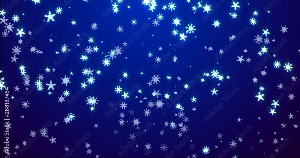 Christmas blue background with snowflakes - falling snow Christmas blue background with snowflakes - falling snow