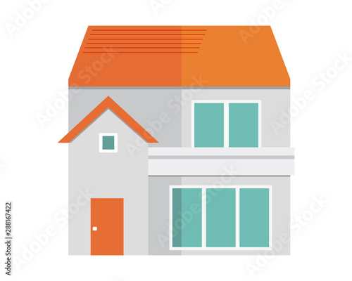 住宅　家　イラスト　一軒家　マイホーム