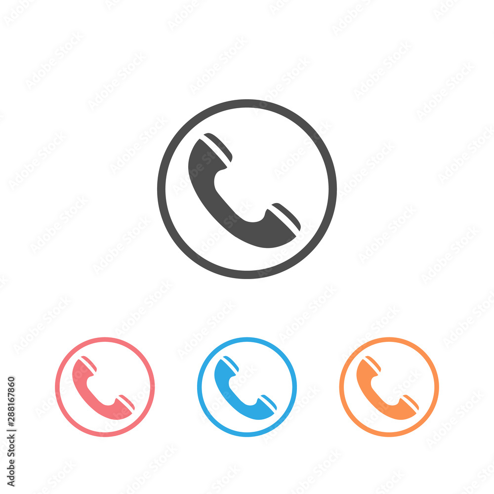 Call phone ringing icon sign set symbol. Call phone ringing icon sign set symbol.