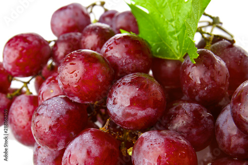 Ripe sweet grapes on white background, closeup