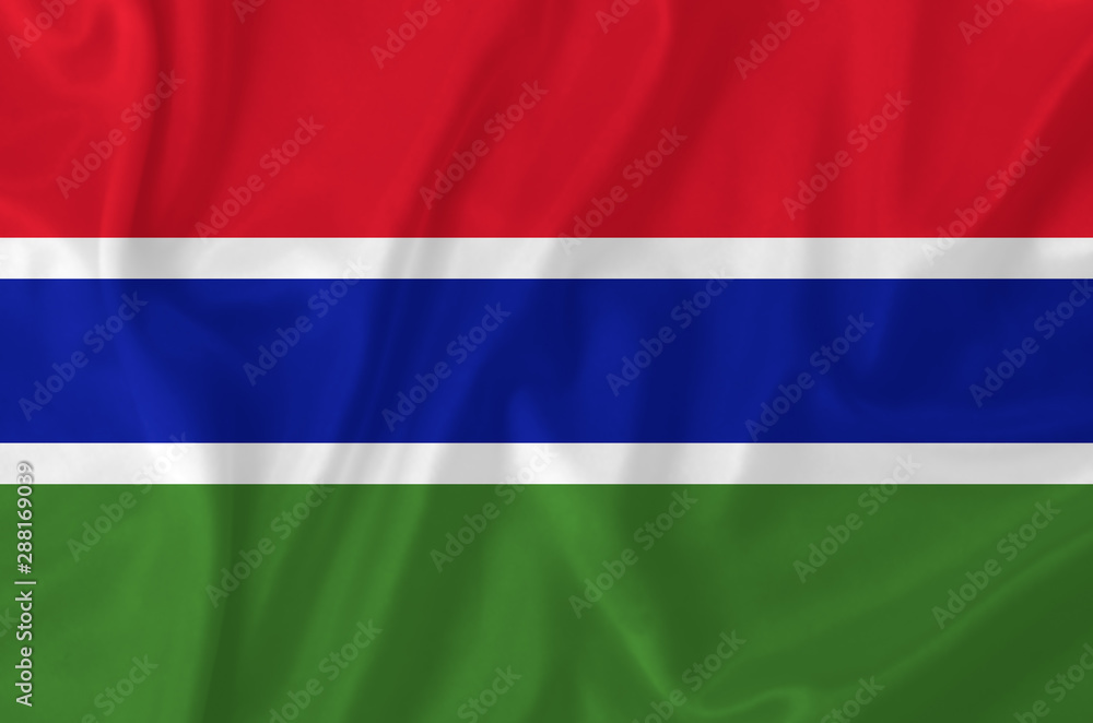 Gambia waving flag