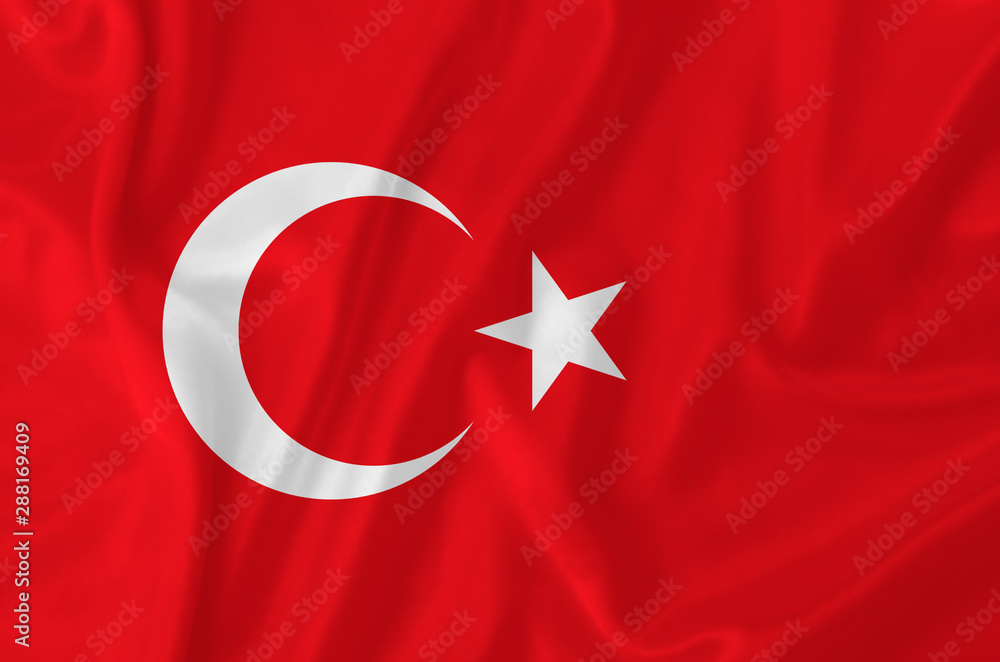 Obraz premium Turkey waving flag