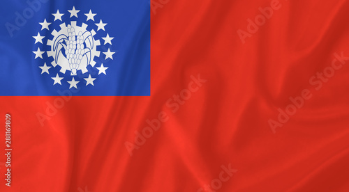 Myanmar waving flag
