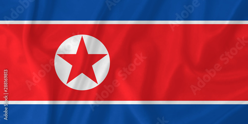 North Korea waving flag