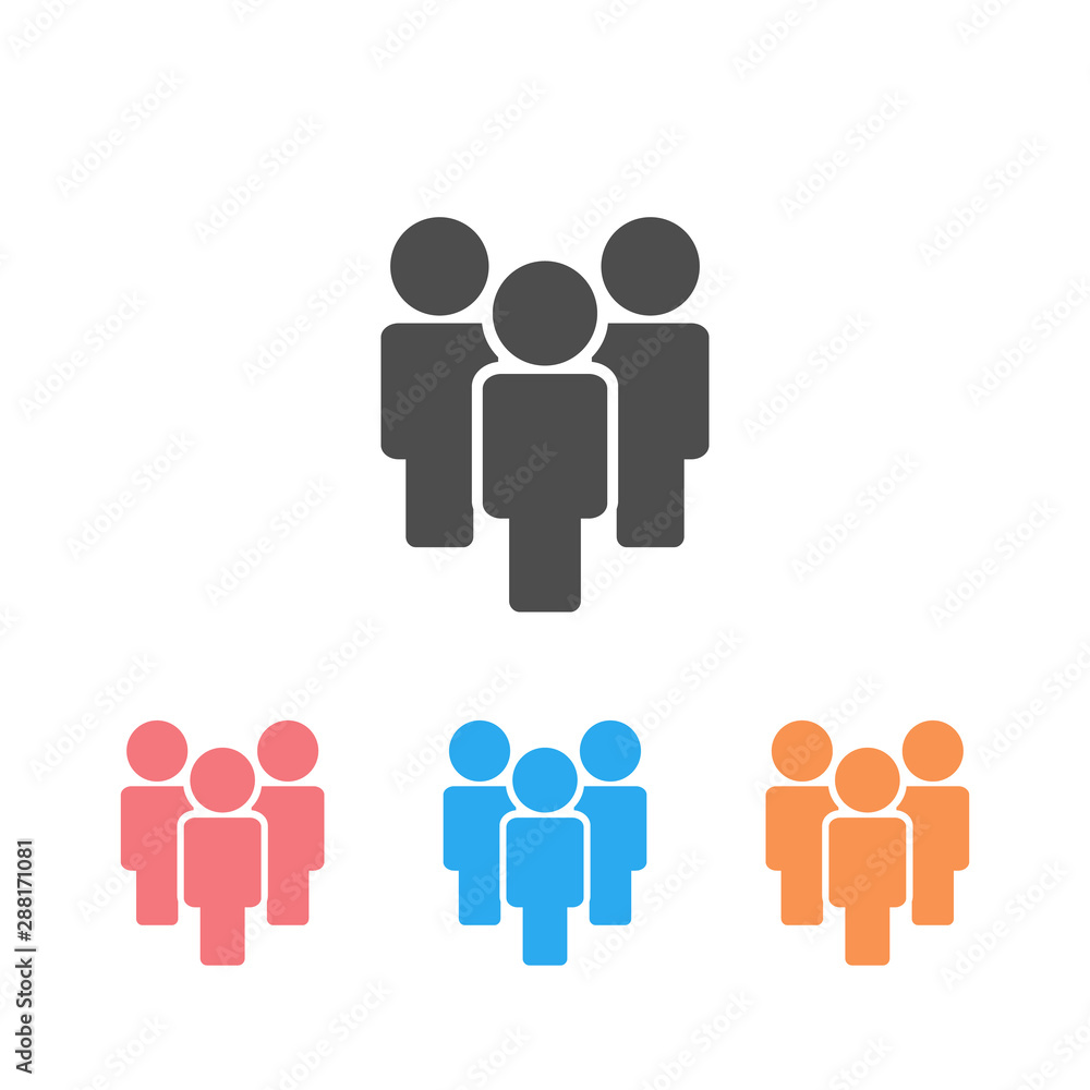 People icon set in flat style. People symbol for your web site design, logo, app, UI People icon set in flat style. People symbol for your web site design, logo, app, UI