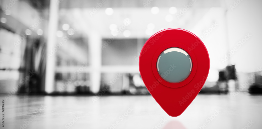 Fototapeta premium Composite image of close-up of map marker