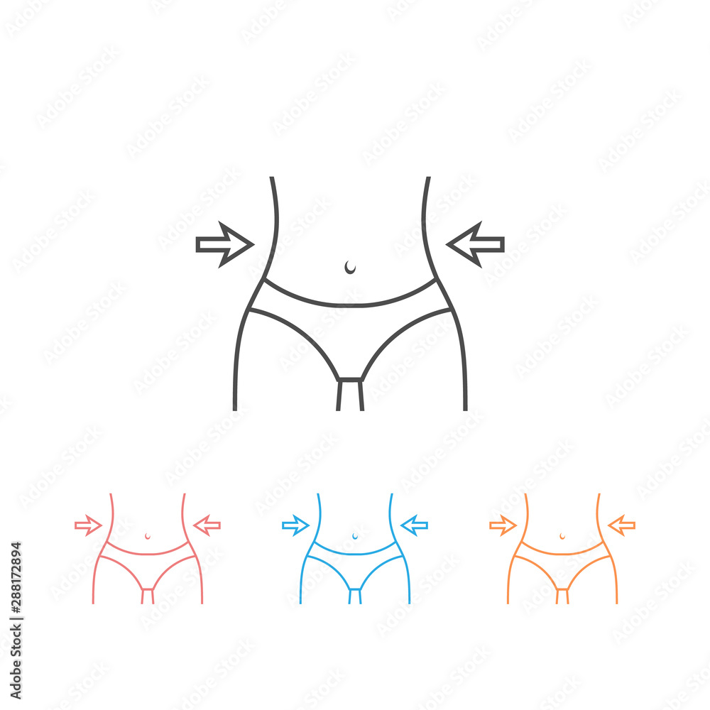 Weight loss icon set on white. vector illustration