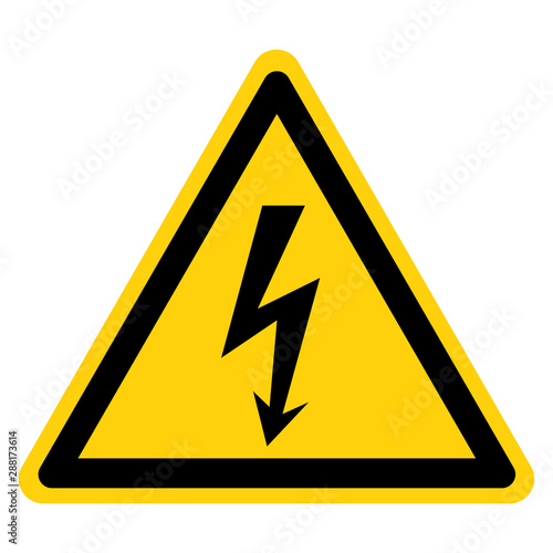 Danger High Voltage Symbol Sign, Vector Illustration, Isolate On White Background Label. EPS10 photo
