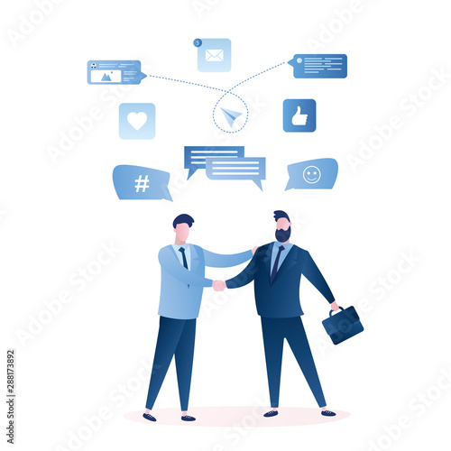 Businessmen handshake, successful business negotiations and agreement concept