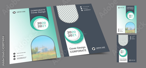 Poster cover book design template in A4 layout with space for photo background, Cmyk 2 tone color suitable for annual report, proposal, portfolio, brochure, flyer, leaflet, catalog, magazine, booklet.