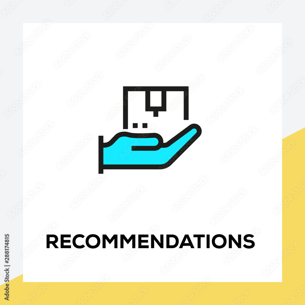 RECOMMENDATIONS LINE ICON SET RECOMMENDATIONS LINE ICON SET