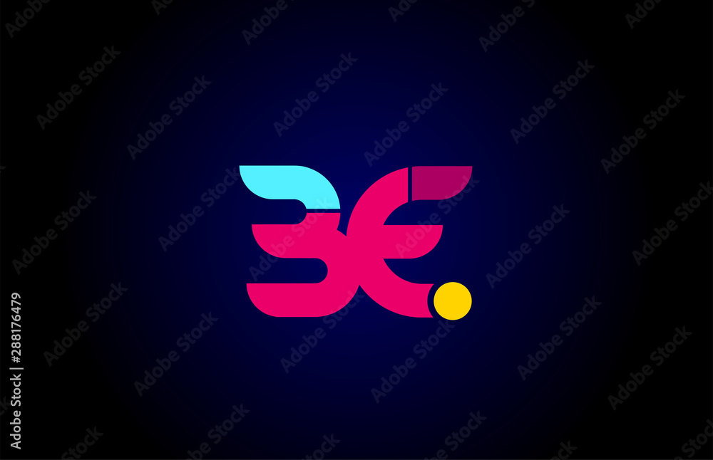 pink blue alphabet letter BE B E combination for company logo pink blue alphabet letter BE B E combination for company logo