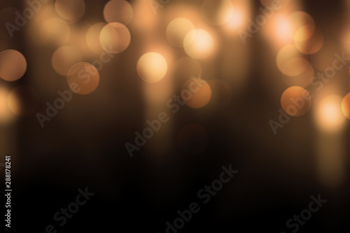 Luxury gold bokeh on black background for decoration