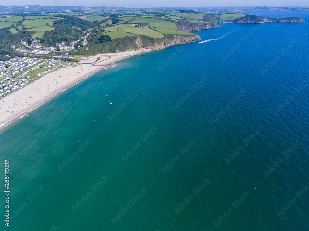 Aerial View of Pentewan in Cornwall from a drone