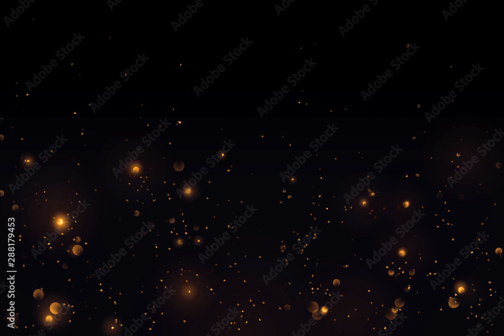 Luxury gold bokeh on black background for decoration Luxury gold bokeh on black background for decoration