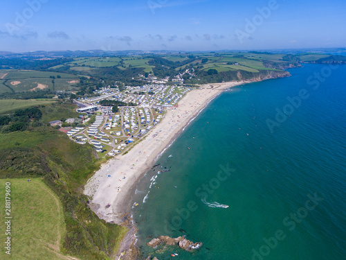 Aerial View of Pentewan in Cornwall from a drone