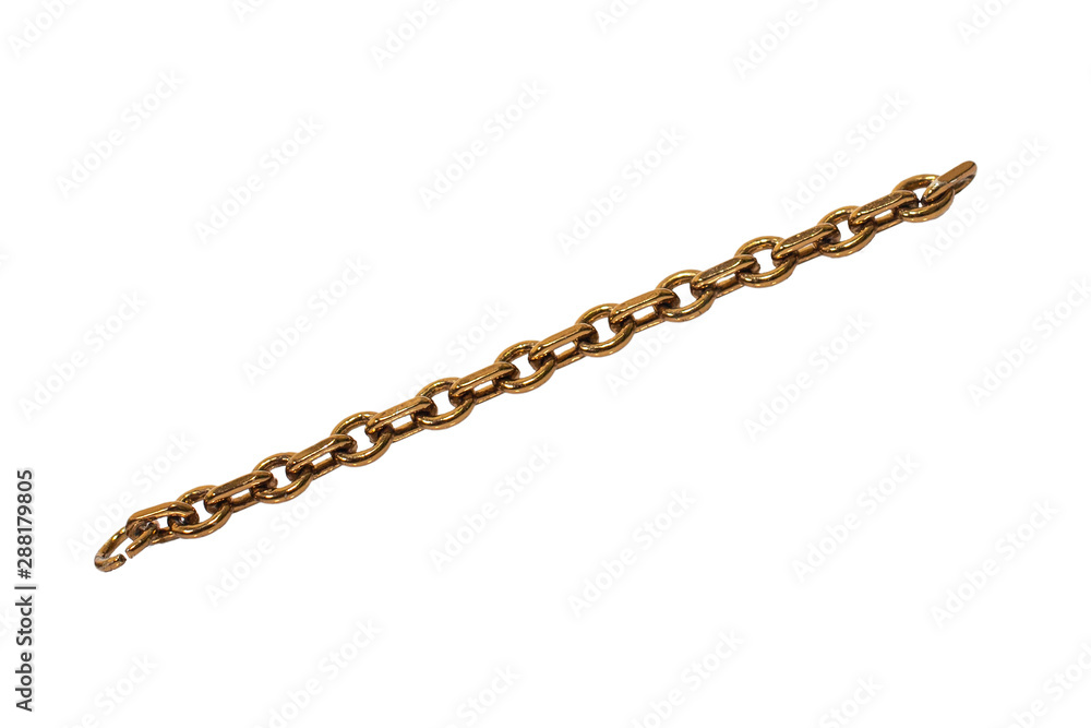 Gold chain bracelet isolated on white background