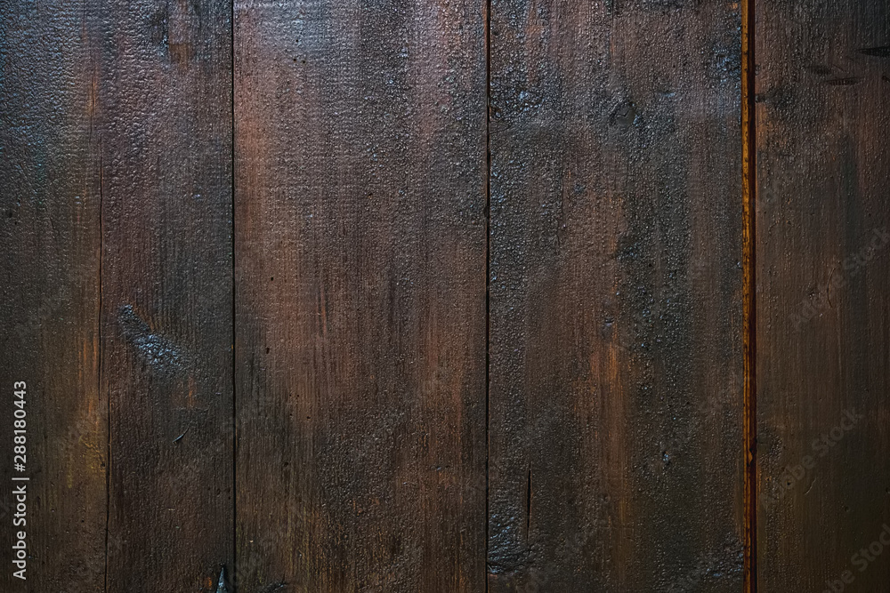 texture: dark brown old wooden door closeup - background texture: dark brown old wooden door closeup - background