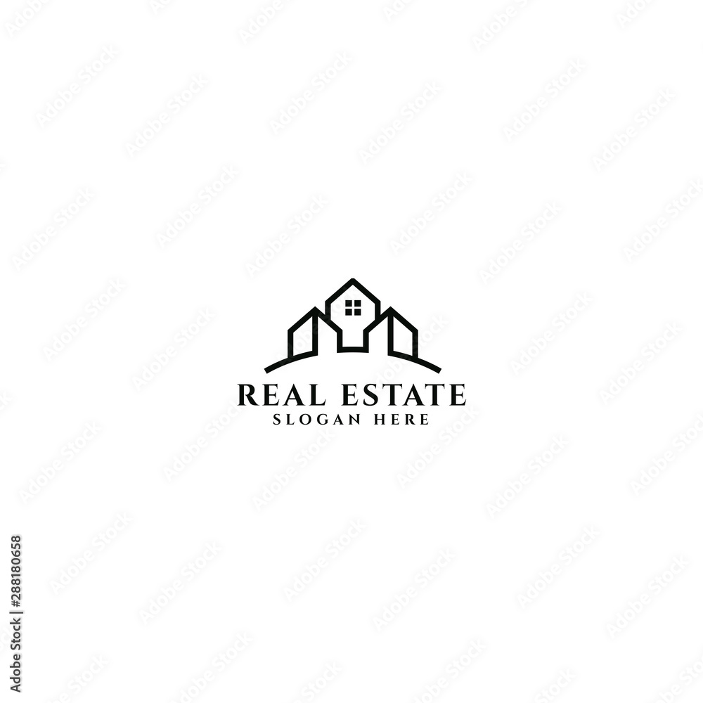 Real estate logo design. building and business logo. vector