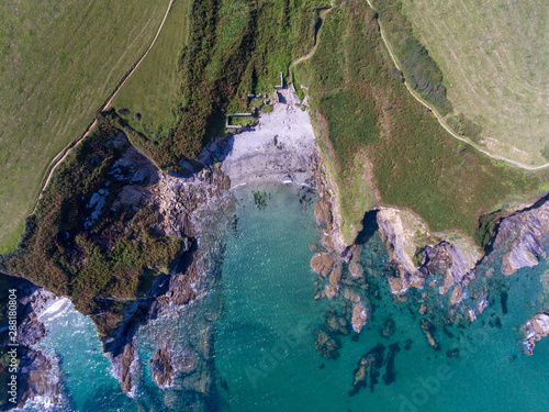 Aerial View top down of Portgisky from a drone