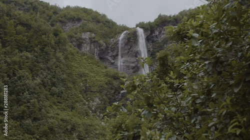reserved waterfall in the resort city of sochi