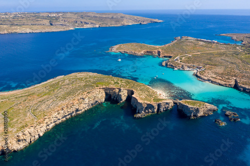Aerial landscape of Maltese islands