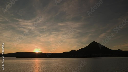 Sunrise reflection on water