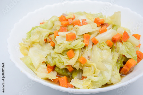 Fried Cabbage With Fish Sauce. it is a simple menu, make the fish sauce to be good smell on the surface of the pan. When sauce is heated, the water will evaporate, leaving only dried salt and fish.