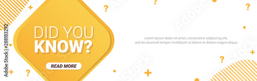 Did you know label. Banner or sticker with Interesting fact.