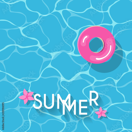 Pink swim ring on seamless pool ripples 