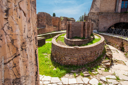 Photography Oval fountain of the cenatio of the Flavian Palace also known as the Domus Flavi