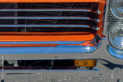 Orange Vintage Car Grill