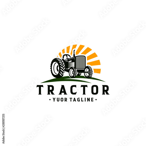 Tractor Farm Logo Template Stock Vector