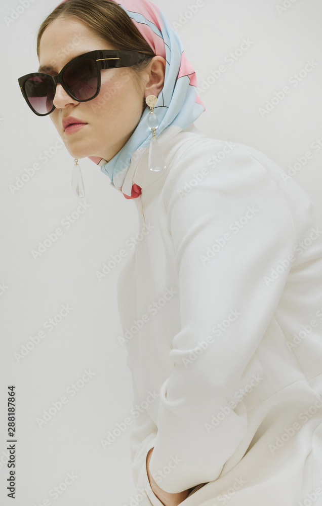 Fashionable portraits / Portrait of stylish female on white. Fashionable portraits / Portrait of stylish female on white.