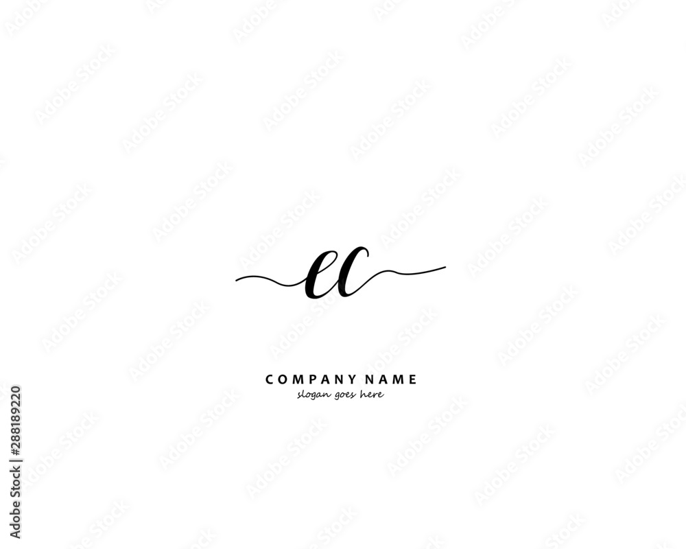 EC Initial letter logo template vector	