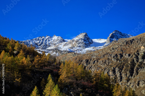 paesaggio autunnale in valle dell'Orco, nel Parco Nazionale del Gran Paradiso