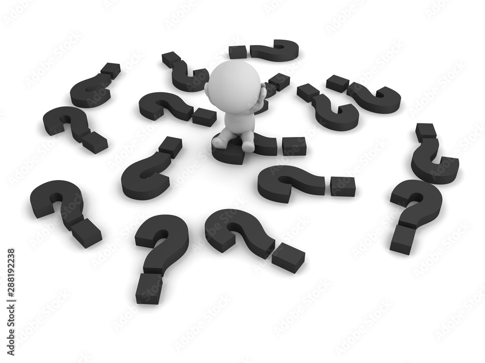 3D Concept image conveying the feeling of confusion 3D Concept image conveying the feeling of confusion
