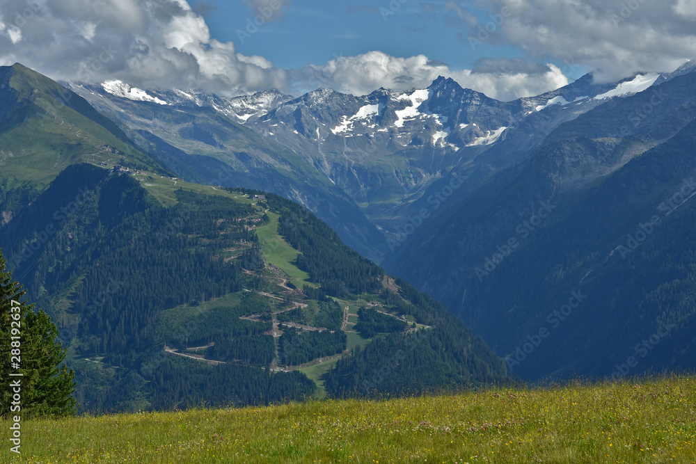 Zillertaler Alpen, Blick vom Penken zu den Dreitausendern, Österreich