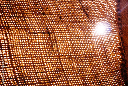 Valokuva Rough sackcloth or burlap texture, close up
