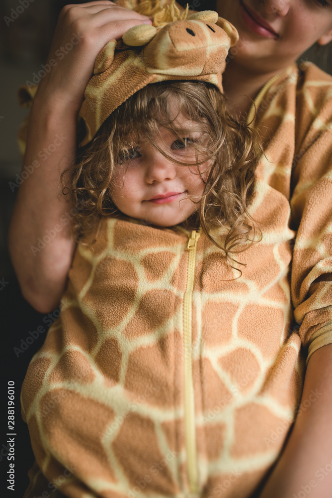 Two headed giraffe Stock Photo | Adobe Stock