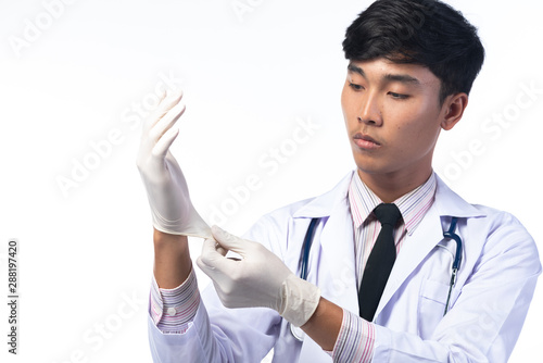 Doctor's portrait on white ...