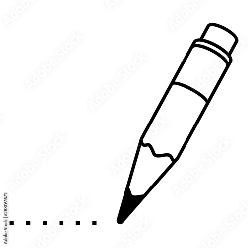 Pencil stub icon in outline style