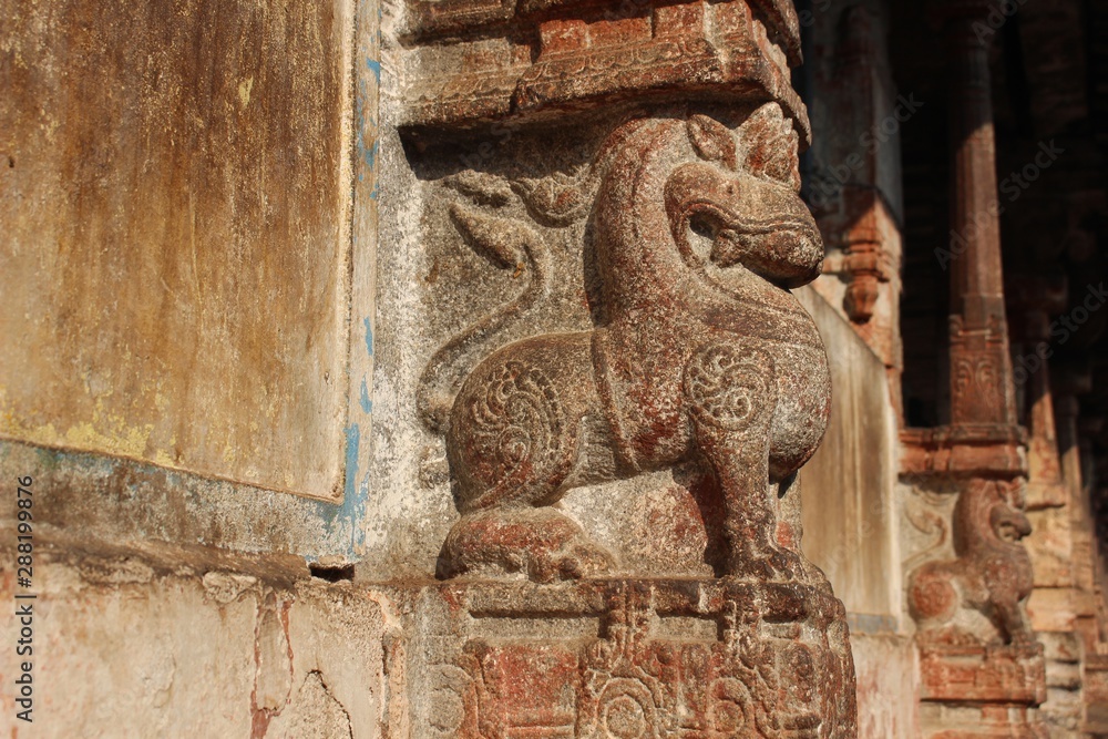 Ancient Hindu stone sculpture Hampi, Karnataka