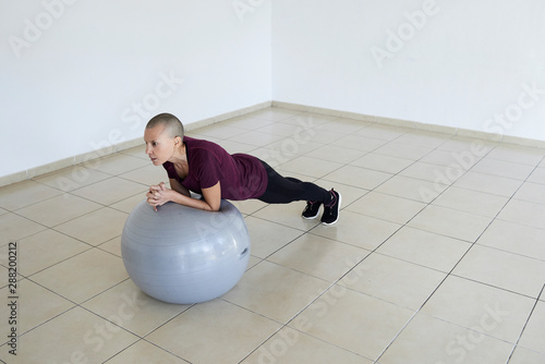 Young woman at pilates. photo