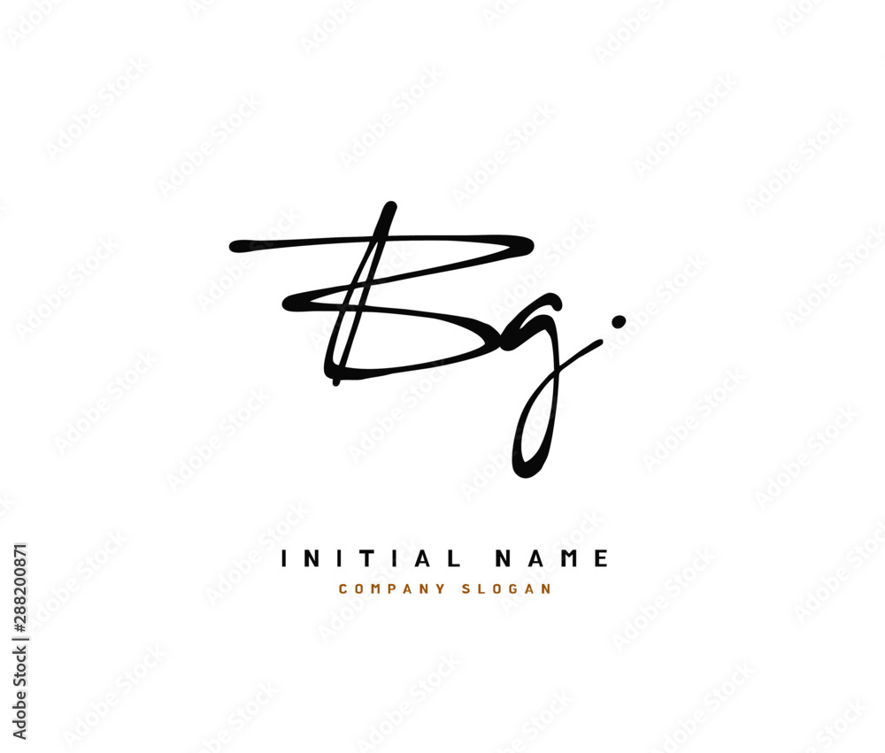 B G BG Beauty vector initial logo, handwriting logo of initial ...