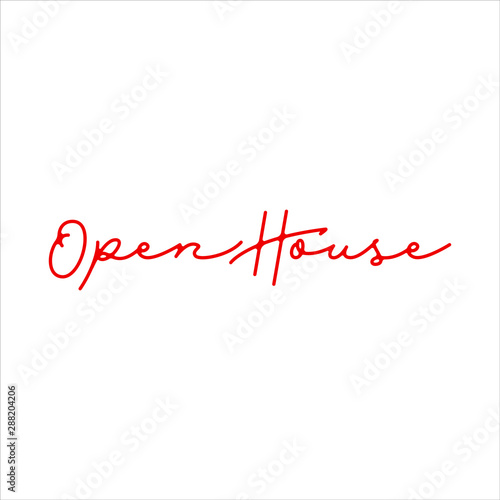 Open House Handwrited Red Sign