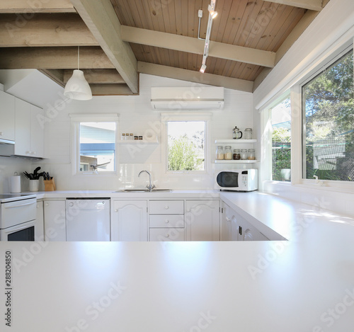 White beach house kitchen