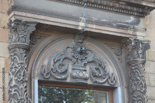 Photography detail of the facade of cathedral in rome italy